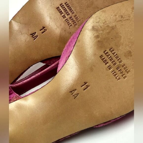Bally of Switzerland Vintage Pink Leather Slingback Shoe's Kitten Heels  11AA - Picture 13 of 15